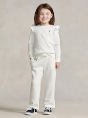 Polo Ralph Lauren weißes Jersey-Sweatshirt mit Rüschenärmeln für Mädchen - Bild 4 von 6