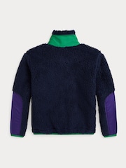 Polo Ralph Lauren Girls Navy Zip Through Contrast Detail Fleece - Image 2 of 2