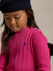 Polo Ralph Lauren Girls Cable Knit Pleated 100% Cotton Dress - Image 3 of 5