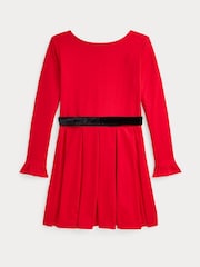 Polo Ralph Lauren Girls Red Belted Occasion Dress - Image 2 of 2