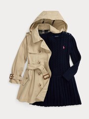 Polo Ralph Lauren Girls Cable Knit Pleated 100% Cotton Dress - Image 3 of 3