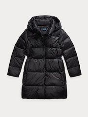 Polo Ralph Lauren Girls Longline Puffer Black Jacket - Bild 1 von 3