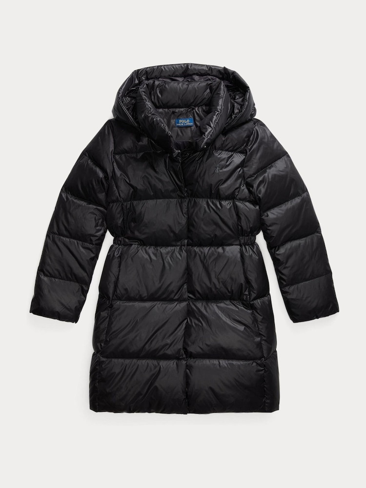 Polo Ralph Lauren Girls Longline Puffer Black Jacket - Bild 1 von 3