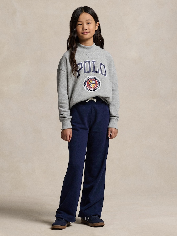 Polo Ralph Lauren Girls Grey Varsity Logo Sweatshirt - Image 2 of 5