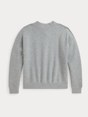 Polo Ralph Lauren Girls Grey Varsity Logo Sweatshirt - Image 5 of 5