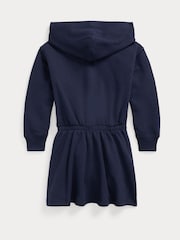 Polo Ralph Lauren Girls Navy Jersey Belted Sporty Logo Hooded Dress - Bild 2 von 3