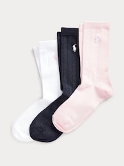Polo Ralph Lauren Girls Logo 100% Cotton Socks 3 Pack - Bild 1 von 4