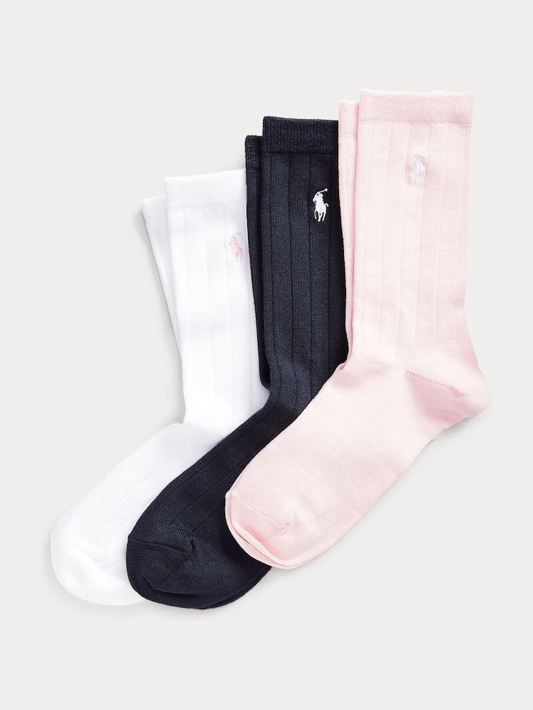 Polo Ralph Lauren Girls Logo 100% Cotton Socks 3 Pack - Bild 1 von 4