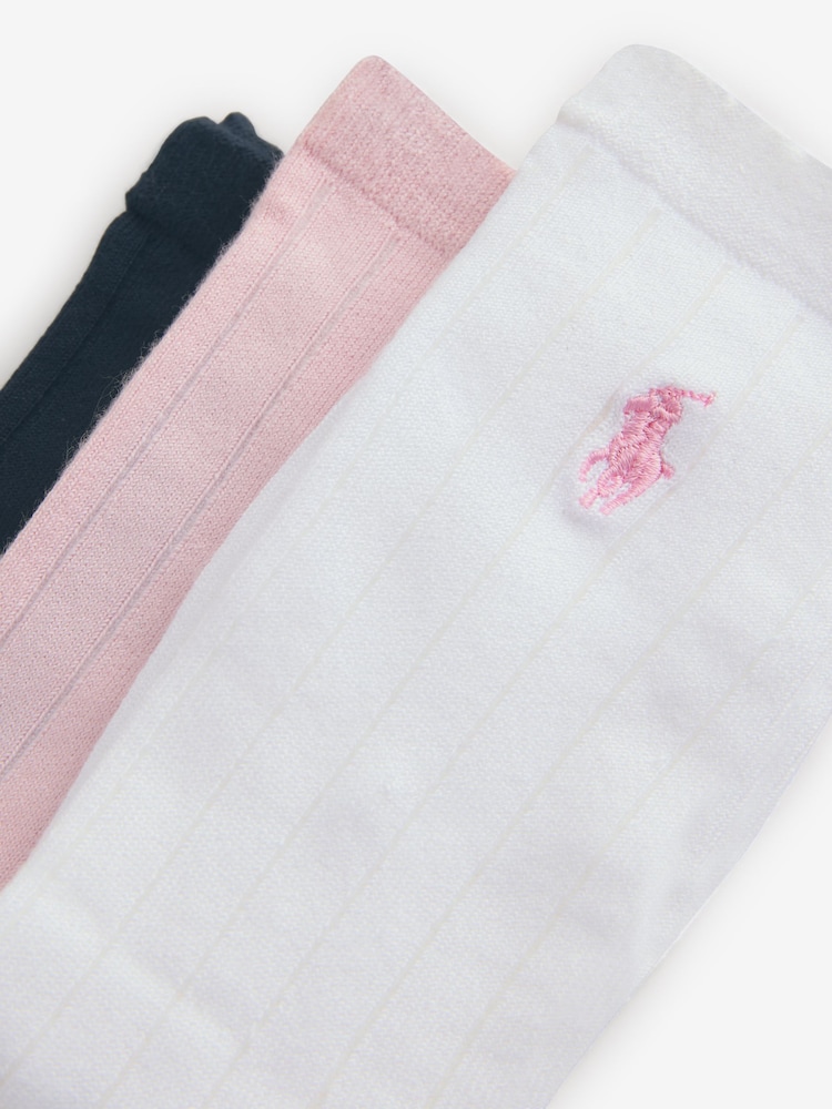 Polo Ralph Lauren Girls Logo 100% Cotton Socks 3 Pack - Bild 2 von 4