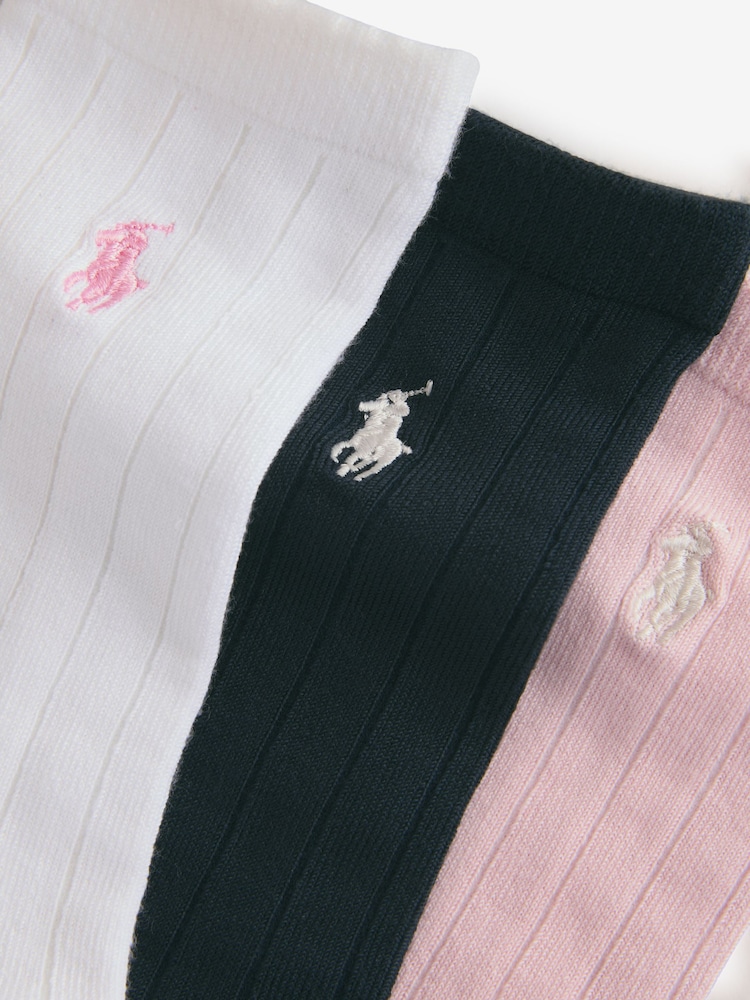 Polo Ralph Lauren Girls Logo 100% Cotton Socks 3 Pack - Bild 4 von 4