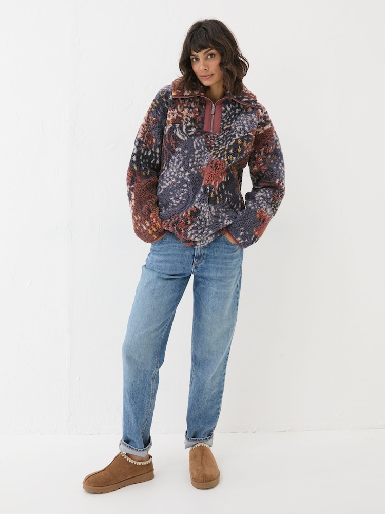 FatFace Parker Multi Abstract Animal Fleece - Image 1 of 9