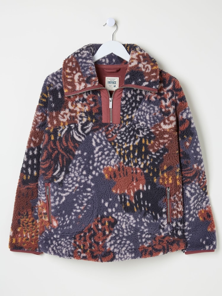 FatFace Parker Multi Abstract Animal Fleece - Image 9 of 9