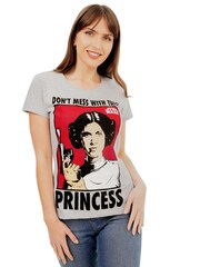 Character Grey Star Wars Princess Leia T-Shirt - Image 1 of 1