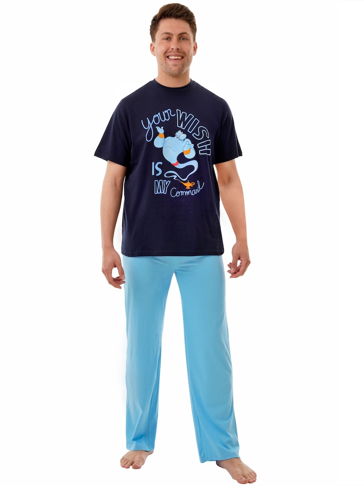 Character Blue Disney Aladdin 100% Cotton Pyjamas - Image 1 of 2