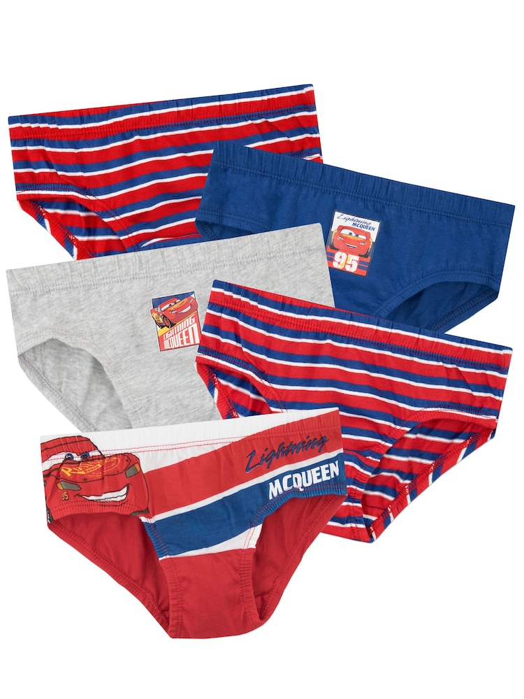 Character Red Disney Cars 100% Cotton Underwears 5 Pack - Image 1 of 6