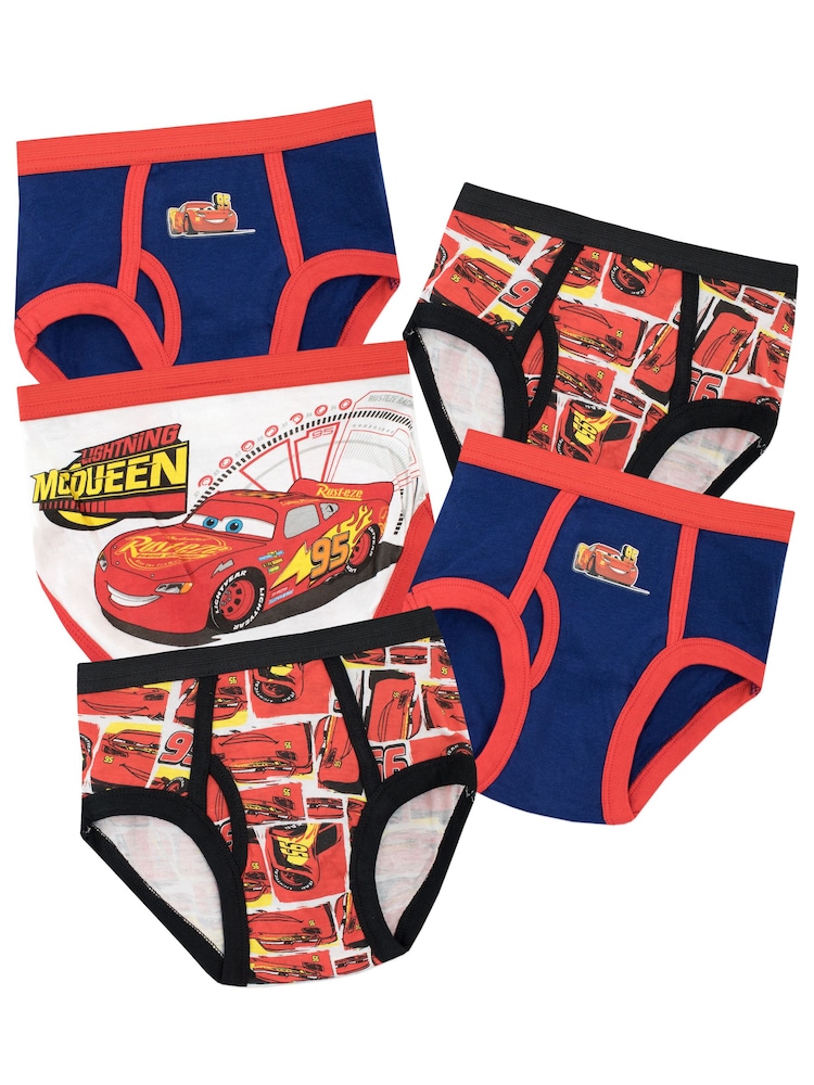 Character Red Disney Cars 100% Cotton Underwears 5 Pack - Image 1 of 5