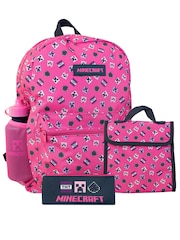 Character Pink Minecraft Backpack 4 Piece Set - Image 1 of 6