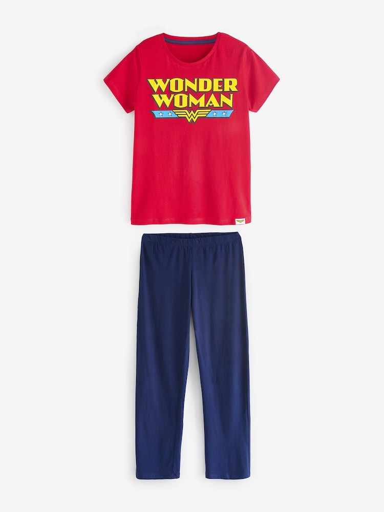 Character Red Woman Wonder 100% Cotton Pyjamas - Image 2 of 4