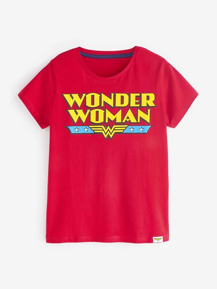 Character Red Woman Wonder 100% Cotton Pyjamas - Image 3 of 4