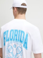 River Island White Regular Fit Florida Pickleball T-Shirt - Image 4 of 4