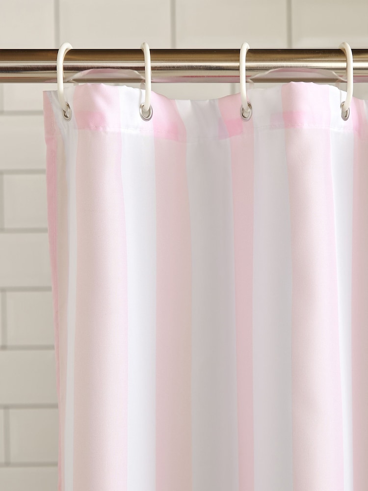 Sassy B Pink Stripe Tease Shower Curtain - Image 1 of 3