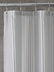 Catherine Lansfield Textured Stripe Shower Curtain - Imagem 1 de 2