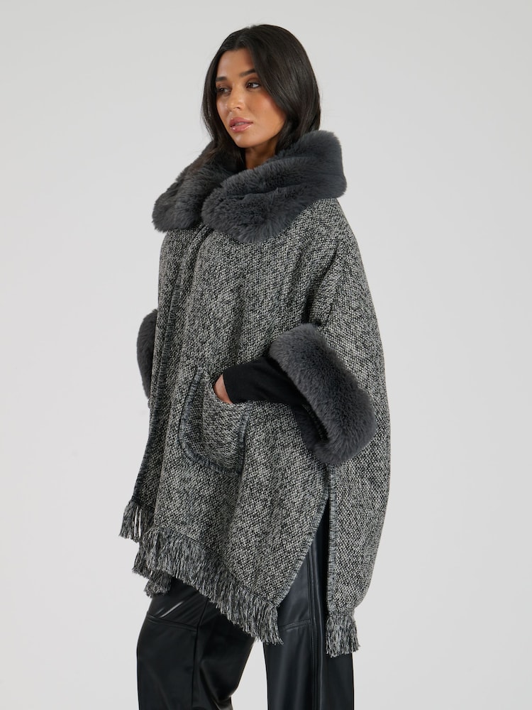 Poncho en fausse fourrure South Beach - Image 3 of 5