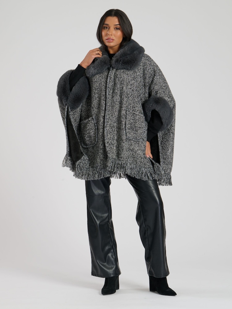 Poncho en fausse fourrure South Beach - Image 4 of 5