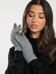South Beach Grey Knitted Touchscreen Gloves - Image 2 of 3