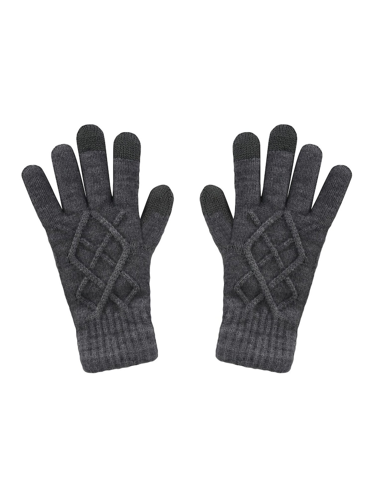 South Beach Grey Knitted Touchscreen Gloves - Image 3 of 3