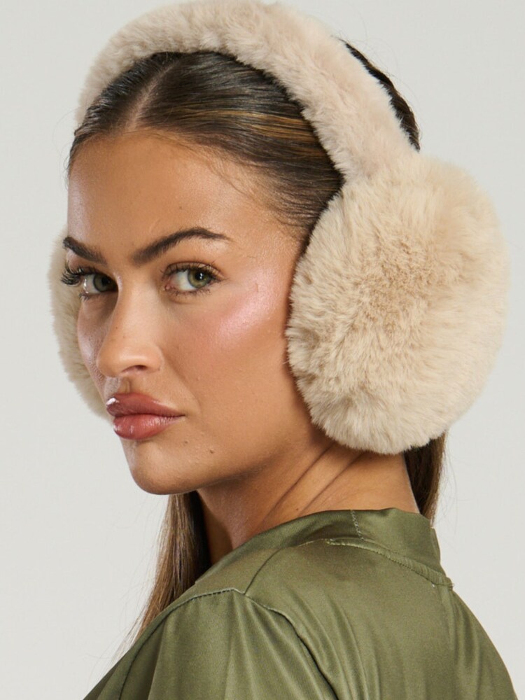 South Beach Cream Fluffy Earmuffs - Image 4 of 4 South Beach Cream Fluffy Earmuffs - Image 4 of 4