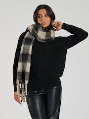 South Beach Green Check Fluffy Scarf - Image 3 of 5