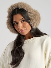South Beach Taupe Fluffy Faux Fur Earmuffs - Bild 3 von 4