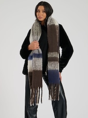 South Beach Blue Fluffy Oversized Scarf - Image 1 of 4