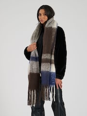 South Beach Blue Fluffy Oversized Scarf - Image 3 of 4