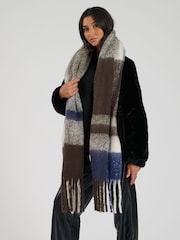 South Beach Blue Fluffy Oversized Scarf - Image 4 of 4