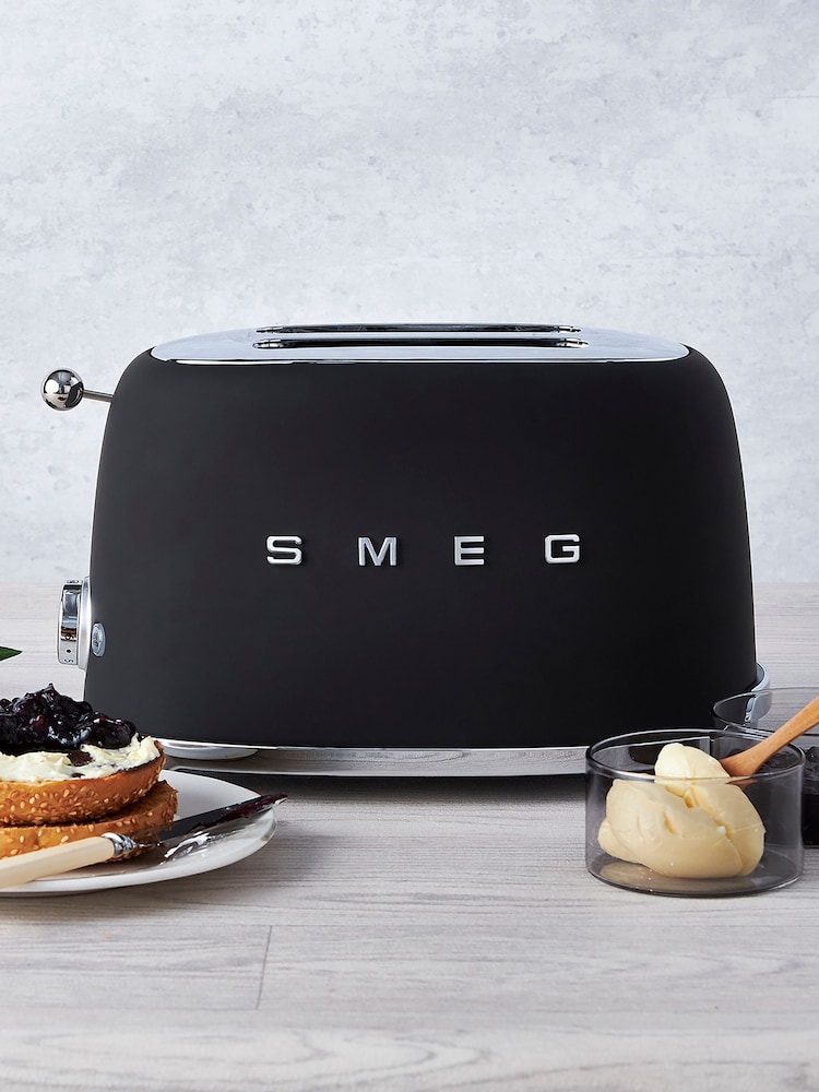 Smeg Black 2 Slice Toaster - Image 1 of 7