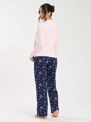 Loungeable Pink Go Where The Stars Long Sleeve And Long Pant Pyjama Set - Image 2 of 5