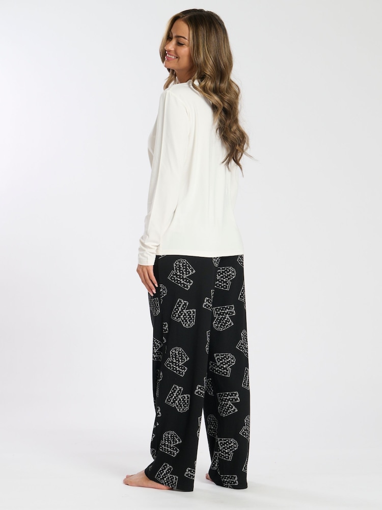 Loungeable Natural Life Is Better In Pjs' Long Sleeve And Long Pant Pyjama Set - Image 5 of 5