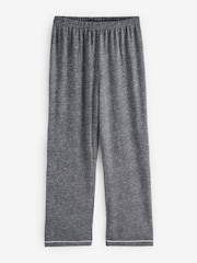 Loungeable Grey Marl Brushed Rib Long Sleeve Buttoned Pyjamas - Image 7 of 7