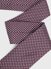 Reiss Bordeaux Mondello Silk Floral Print Tie - Image 3 of 5