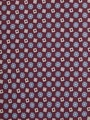 Reiss Bordeaux Mondello Silk Floral Print Tie - Image 5 of 5