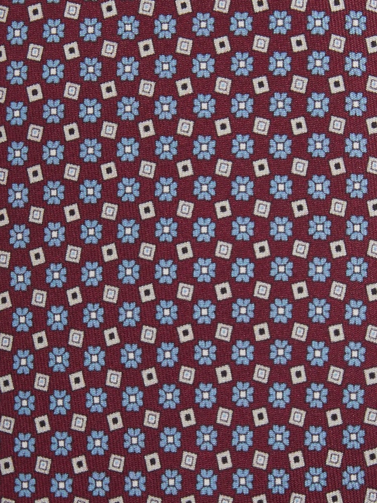 Reiss Bordeaux Mondello Silk Floral Print Tie - Image 5 of 5