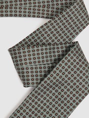 Reiss Light Green Mondello Silk Floral Print Tie - Image 3 of 5