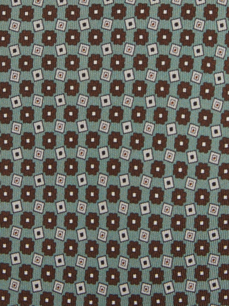 Reiss Light Green Mondello Silk Floral Print Tie - Image 5 of 5