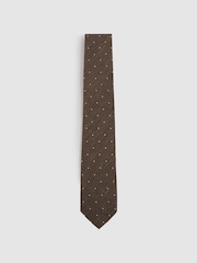 Reiss Capo Textured Silk Blend Polka Dot Tie - Imagen 1 de 5