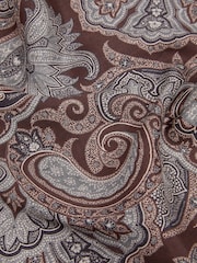 Reiss Chocolate Lucca Silk Hybrid Print Pocket Square - Image 4 of 4