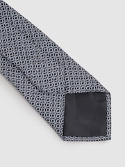 Reiss Navy Orta Silk Chain Pattern Tie - Image 3 of 4