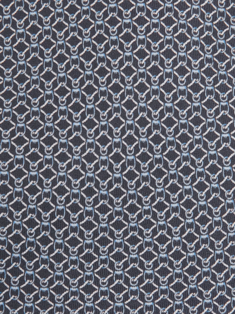Reiss Navy Orta Silk Chain Pattern Tie - Image 4 of 4