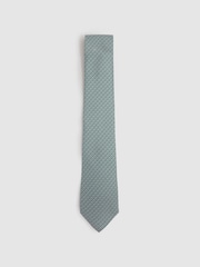 Reiss Dark Green Orta Silk Chain Pattern Tie - Image 1 of 5